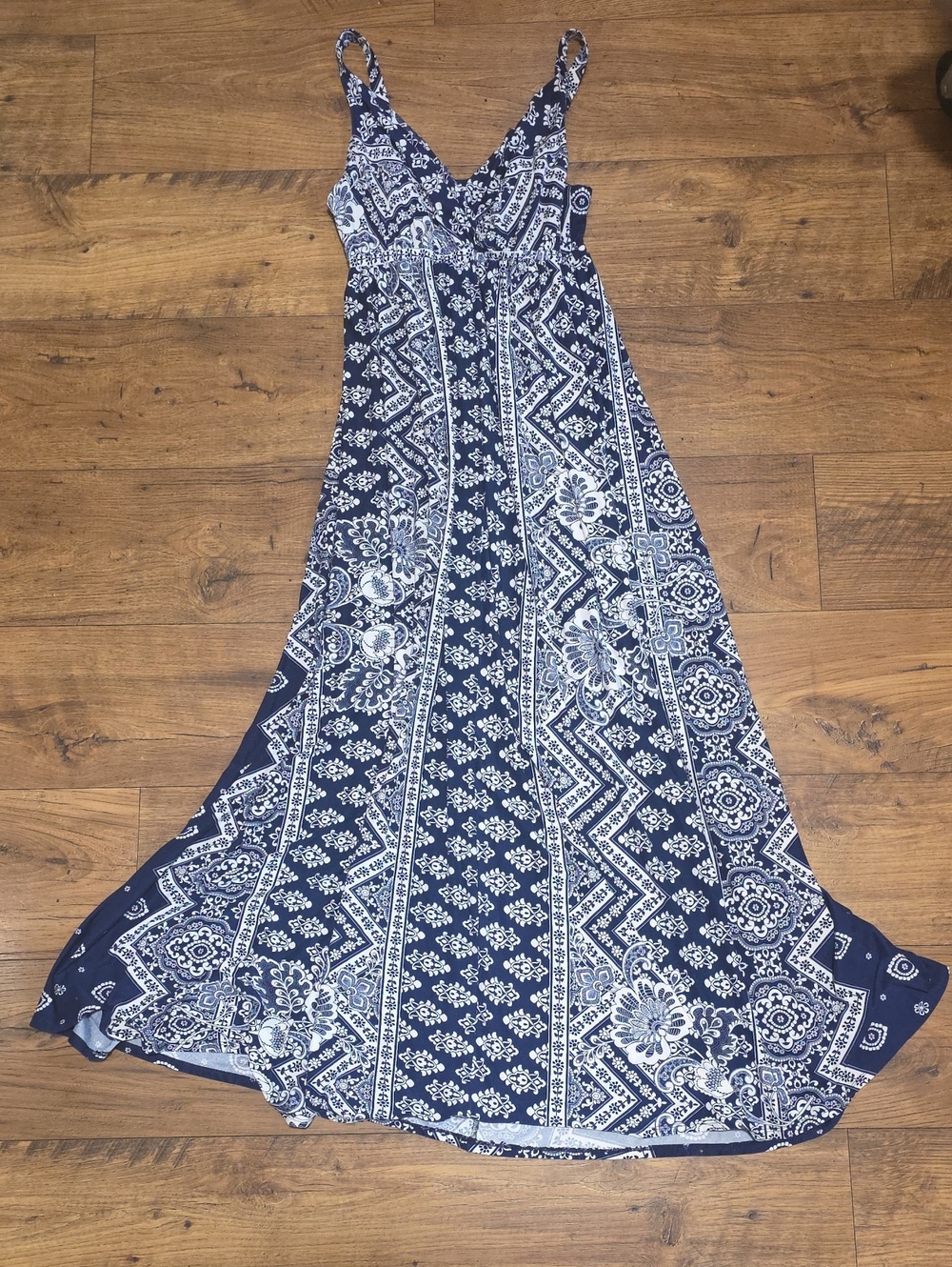 Soma Navy and White Printed Maxi Dress
